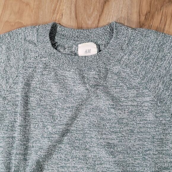 🔹️H&M Green Long Sleeve Crewneck Sweater Men's Large - Picture 3 of 7